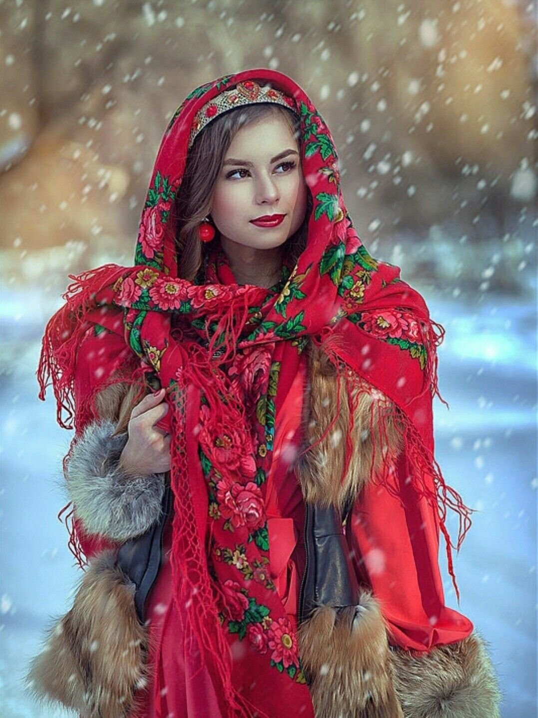 Beautiful girl Women in Slavic costumes in Xiangtan